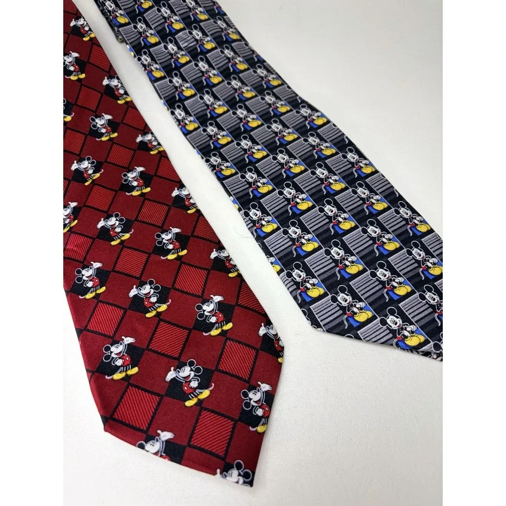 Vintage Mickey Mouse Neckties Black & Red Handmade Silk Mickey‎ Unlimited 59